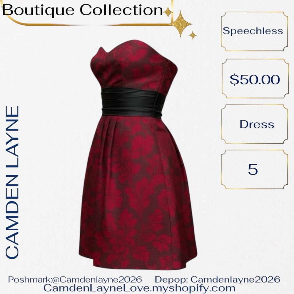 Vintage Speechless Burgundy Strapless Dress - Picture 4 of 13
